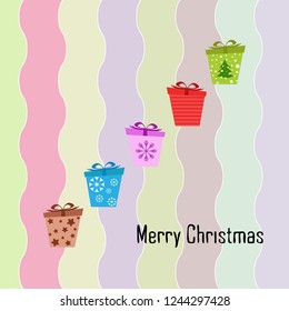 Christmas card, gifts, vector background
