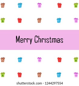 Christmas card, gifts, vector background