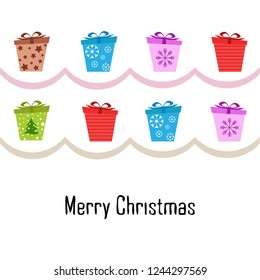 Christmas card, gifts, vector background
