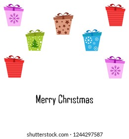 Christmas card, gifts, vector background