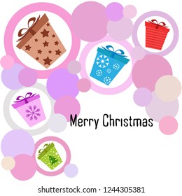 Christmas card, gifts, vector background