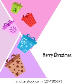 Christmas card, gifts, vector background