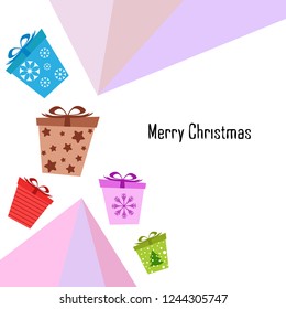 Christmas card, gifts, vector background