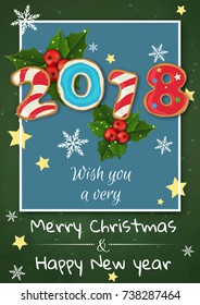 Christmas card with ginger cookies.