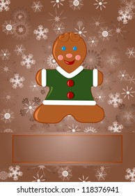 christmas card with gingerbread man