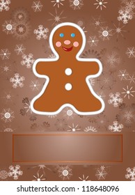 christmas card with gingerbread man