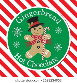 Christmas card with gingerbread man