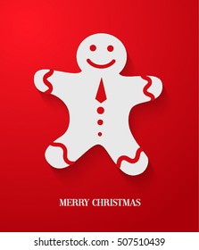 Christmas card with gingerbread. Vector illustration.