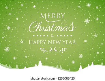 Christmas card with with glossy snowflakes. Vector.