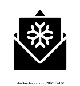 Christmas card glyph icon