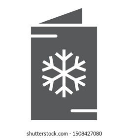 Christmas card glyph icon, decor and new year, festive postcard sign, vector graphics, a solid pattern on a white background, eps 10.