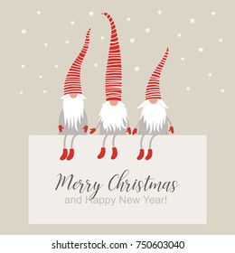 Christmas card with Gnomes