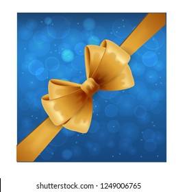 Christmas card with gold bow