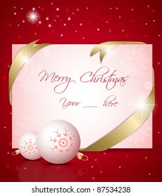 Christmas card with gold ribbon