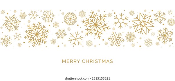 Christmas card with gold snowflakes pattern