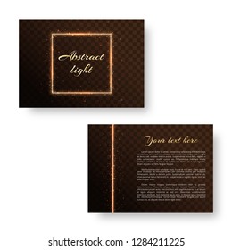 Christmas card with gold spangles and bright frame