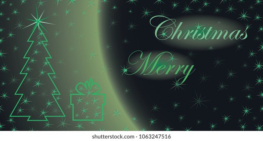 Christmas card in green tones