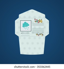 Christmas card for greetings with forms to fill