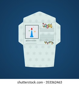 Christmas card for greetings with forms to fill
