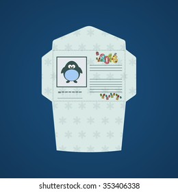 Christmas card for greetings with forms to fill