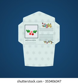 Christmas card for greetings with forms to fill