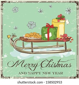 Christmas card, Hand drawn Christmas background