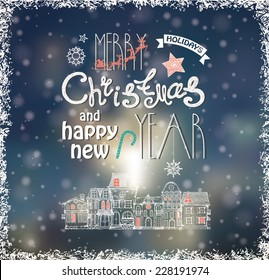 Christmas card with hand drawn elements