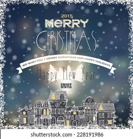 Christmas card with hand drawn elements