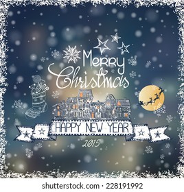 Christmas card with hand drawn elements