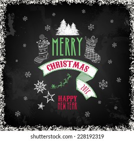 Christmas card with hand drawn elements