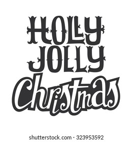 Christmas card. Hand lettering. Decorative pattern.