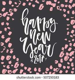 Christmas card with hand written elements. Hand drawn lettering with decoration. Vector design series.