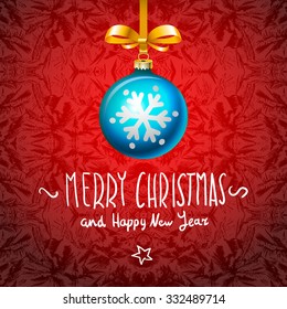 Christmas Card with handmade text ball elements art