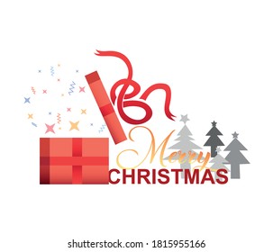 Christmas card. Happy New Year background template vector. new year gift packages icon, illustration