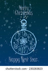 Christmas card with Happy New Year message