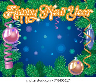 Christmas card. Happy New Year.