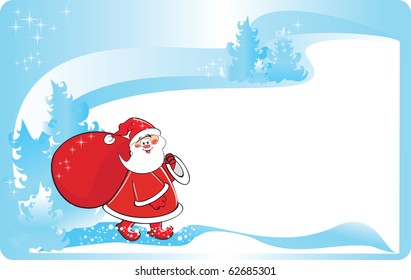 Christmas card with happy Santa Claus
