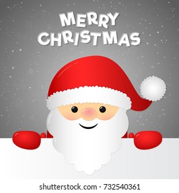 Christmas card with happy Santa Claus. Vector.