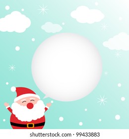 Christmas card with happy Santa Claus