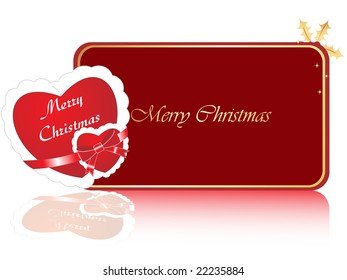 christmas card with heart and frame