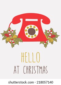 Christmas card. "Hello at Christmas". 