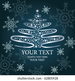 christmas card with holiday tree