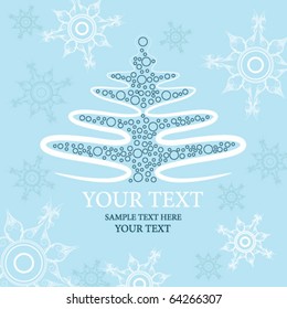 christmas card with holiday tree
