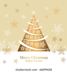 christmas card with holiday tree