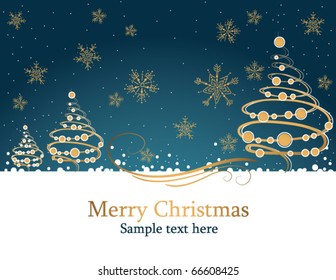 christmas card with holiday tree