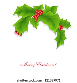 Christmas card with holly berry