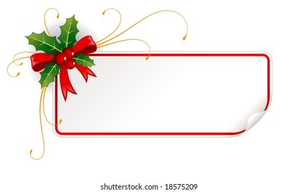 Christmas card with holly (vector)