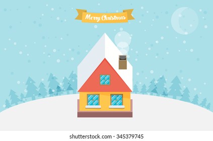Christmas card with house