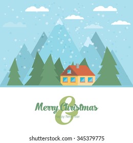 Christmas card with house