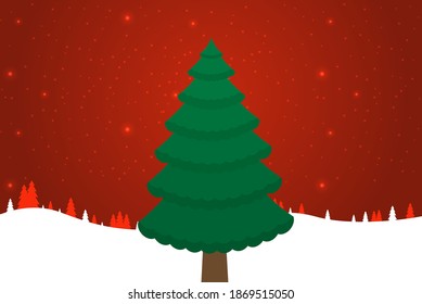 Christmas card with house in flat style